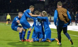 Les Islandais, vainqueurs sans forcer du Kosovo à Reykjavik, arrachent une qualification historique au Mondial, le 9 octobre 2017