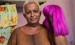 Adela, transgenre et élue locale, née Jose Agustin Hernandez, le 26 août 2018 chez elle à Caibarien, dans la province cubaine de Santa Clara