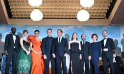 Le jury du festival de Cannes, présidé par Vincent Lindon (C), pose le 24 mai 2022 à Cannes
