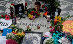 La mosaïque en hommage à John Lennon, à Central Park, le 8 décembre 2020