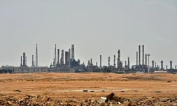 Un complexe pétrolier de la compagnie Saudi Aramco prÚs d'al-Kharj, au sud de Riyad, en Arabie Saoudite, le 15 septembre 2019