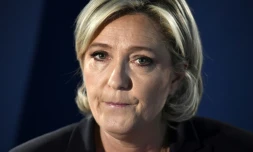 La présidente du FN Marine Le Pen, le 21 avril 2017 à Paris