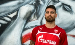 Le défenseur français Damien Le Tallec, alors sous le maillot de l'Etoile Rouge, le 15 septembre 2016 à Belgrade