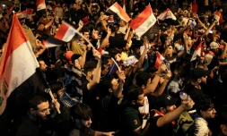 Des Irakiens manifestent Ă Bagdad, le 24 octobre 2019