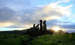 Les Moais, les statues géantes de l'île de Pâques de culture Rapa Nui, en 2013