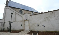 L'entrée de la synagogue d'Orléans, le 23 mars 2025