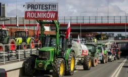 Manifestation d'agriculteurs poloanis, le 20 mars 2024 Ă Varsovie