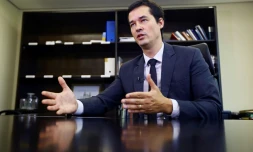 Deltan Dallagnol, chef de l'équipe de procureurs chargés du dossier Petrobras, lors d'un entretien exclusif avec l'AFP, le 26 janvier 2017 à Curitiba, au Brésil