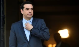 Le Premier ministre grec Alexis Tsipras, avant une rencontre avec le président du Conseil européen Donald Tusk à Athènes, le 5 avril 2017