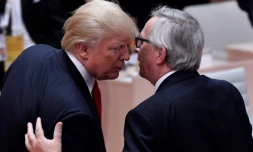 Le président américain Donald Trump et le président de la Commission européenne Jean-Claude Juncker, le 8 juillet 2017 à Hambourg