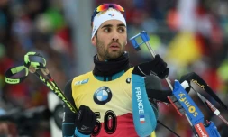 Le biathlète français Martin Fourcade lors du sprint de Ruhpolding, le 13 janvier 2017 