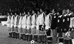 L'équipe de France avant son match contre l'Argentine lors du Mondial-1978, le 6 juin à Buenos Aires 