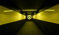 Le tunnel menant au terrain du Signal Iduna Park de Dortmund le 5 mai 2020 Ă Dortmund