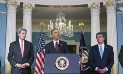 Le président américain, Barack Obama, à Washington aprÚs une réunion de son Conseil de sécurité nationale le 25 février 2016