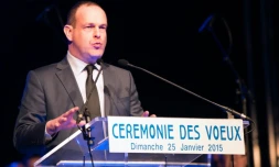 Le maire FN d'Hénin-Beaumont Steve Briois le 25 janvier 2015 dans sa commune