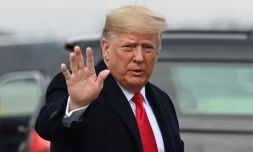 Le président américain Donald Trump sur la base militaire de Andrews dans le Maryland, le 14 décembre 2019