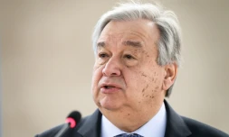 Le secrétaire général de l'ONU Antonio Guterres, à Genève le 25 février 2019