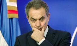 L'ex-Premier ministre espagnol José Luis Rodríguez Zapatero lors d'une conférence de presse au ministère des Affaires étrangères de la République dominicaine, à Saint-Domingue, le 7 février 2018