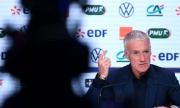 Le sélectionneur des Bleus Didier Deschamps donne une conférence de presse, le 7 novembre 2019 à Paris