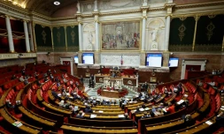 Le ministre du Budget Laurent Saint-Martin s'adresse à l'Assemblée nationale lors de la séance d'ouverture de l'examen du projet de loi sur le budget de la Sécurité sociale 2025, à Paris, le 28 octobre 2024