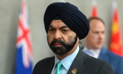 Ajay Banga, le nouveau président de la Banque mondiale aprÚs avoir assisté au G20 Finances, le 17 juillet 2023 à Gandhinagar, en Inde