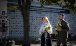 Le président ukrainien Volodymyr Zelensky et son épouse Olena le 24 août 2024 à Kiev