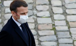 Emmanuel Macron le 26 novembre 2020 lors de la cérémonie d'hommage à Daniel Cordier aux Invalides