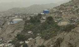Vue aérienne de "La Selva Escondida" (La Jungle Cachée) dans le district de San Juan de Lurigancho, à Lima, le 9 juin 2025