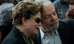 L'ancien président brésilien Luiz Inacio Lula da Silva et Dilma Rousseff à Sao Paulo, au Brésil, le 21 juillet 2017