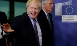 Le Premier ministre britannique Boris Johnson et le négociateur de l'UE Michel Barnier le 17 octobre 2019 à Bruxelles