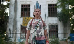 José Urutau, indien de l?ethnie Guajajara est linguiste et travaillait comme chercheur au Musée nationale de Rio, ici le 4 septembre 2018.