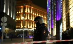 Dispositif policier aux abords du siège du FSB, le 19 décembre 2019 à Moscou