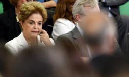 La présidente brésilienne Dilma Rousseff, le 12 avril 2016 à Brasilia