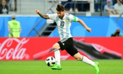 Le capitaine argentin Lionel Messi face au Nigeria lors du Mondial, le 26 juin 2018 à Saint-Pétersburg