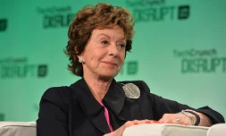 Neelie Kroes, alors vice-présidente de la Commission européenne, participe à une conférence sur les start-up numériques, le 20 octobre 2014 à Londres