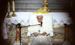 Le pape François à la basilique Notre-Dame de la Garde, le 22 septembre 2023 à Marseille