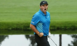 L'Américain Patrick Reed lors du 3e tour du  Masters 2018 de golf, le 7 avril 2018 à Augusta en Géorgie