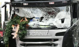Le camion utilisé lors de l'attentat contre un marché de Noël de Berlin, le 20 décembre 2016