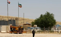 Au poste-frontiĂšre de Mandali, entre l'Irak et l'Iran, le 11 juillet 2020