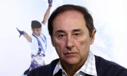 Le président de la Fédération française des sports de glace, Didier Gailhaguet, en conférence de presse,  le 7 février 2014 à Sotchi