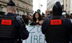 Manifestation pro-palestinienne Ă la Sorbonne, le 29 avril 2024 Ă Paris