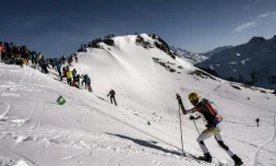 La dernière étape de la 32e Pierra Menta, course de ski en binôme, le 11 mars 2017 à Arêches-Beaufort