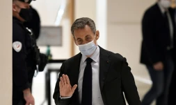 L'ancien président Nicolas Sarkozy arrive au Tribunal de Paris pour son son procÚs dans l'affaire des "écoutes", le 30 novembre 2020