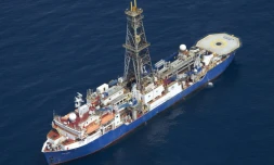 Photo fournie par l'Université de Canberra le 28 juillet 2017, montrant le Joides Resolution, bateau de recherche scientifique, qui va partir pour Zealandia, le "nouveau continent"