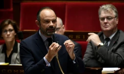 Edouard Philippe lors des questions au gouvernement à l'Assemblée nationale à Paris, le 8 octobre 2019