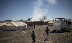 Des enfants soudanais dans le camp de réfugiés de Kumer, dans le nord-ouest de l'Ethiopie, le 29 février 2024