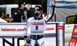 Le Français Clément Noël, vainqueur du slalom de Coupe du monde, le 30 janvier 2021 à Chamonix
