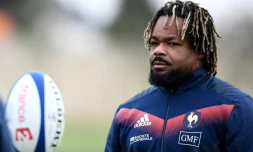 Mathieu Bastareaud, trois-quarts centre enblématique du XV de France, le 24 novembre 2017 à Marcoussis
