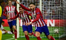 Le Belge Yannick Carrasco (d), auteur de l'égalisation pour l'Atletico contre le Real, en finale de la Ligue des champions, le 28 mai 2016 à San Siro