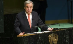 Antonio Guterres devant l'Assemblée générale des Nations unies, à New York, le 12 décembre 2016